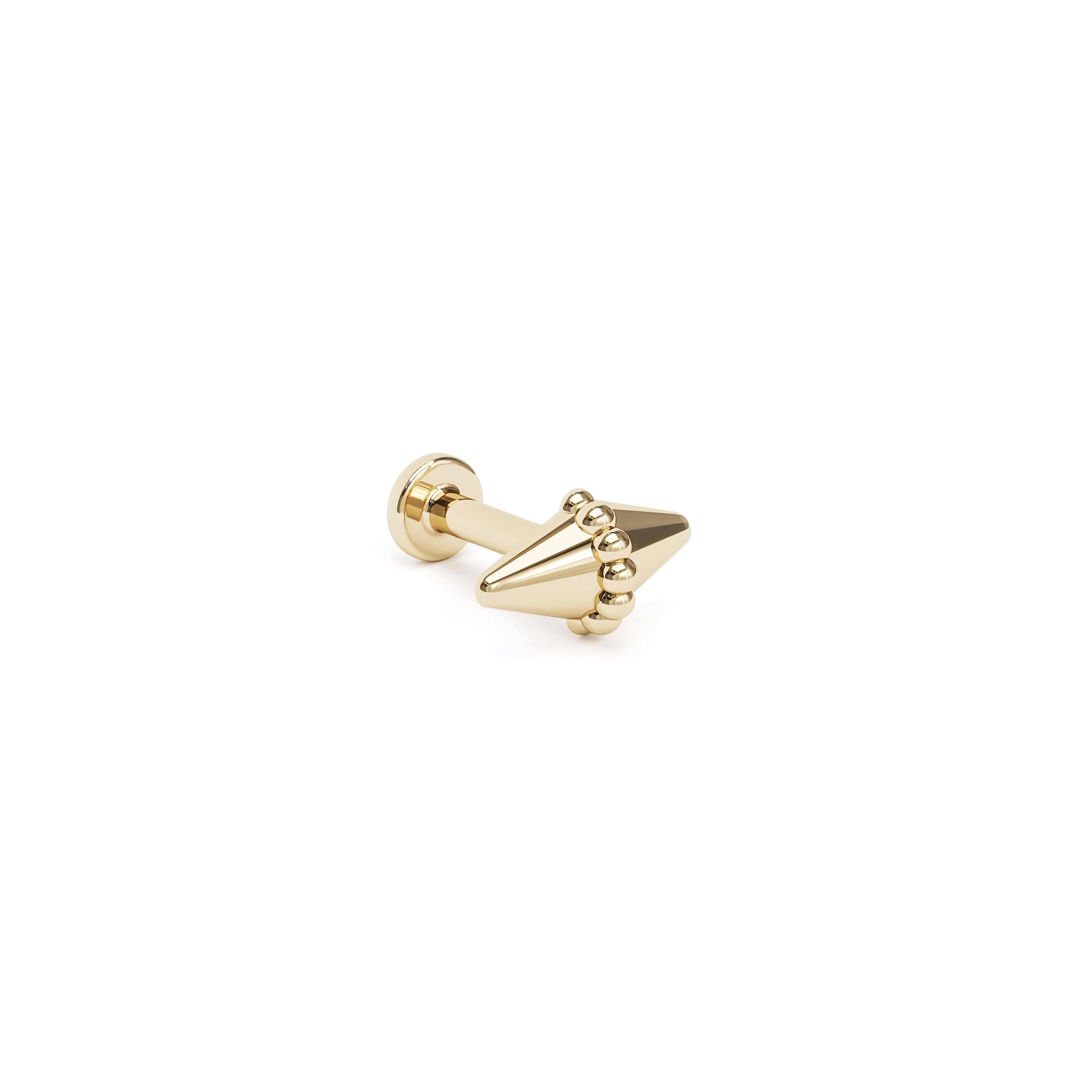 14K Gold Beaded Spike Stud