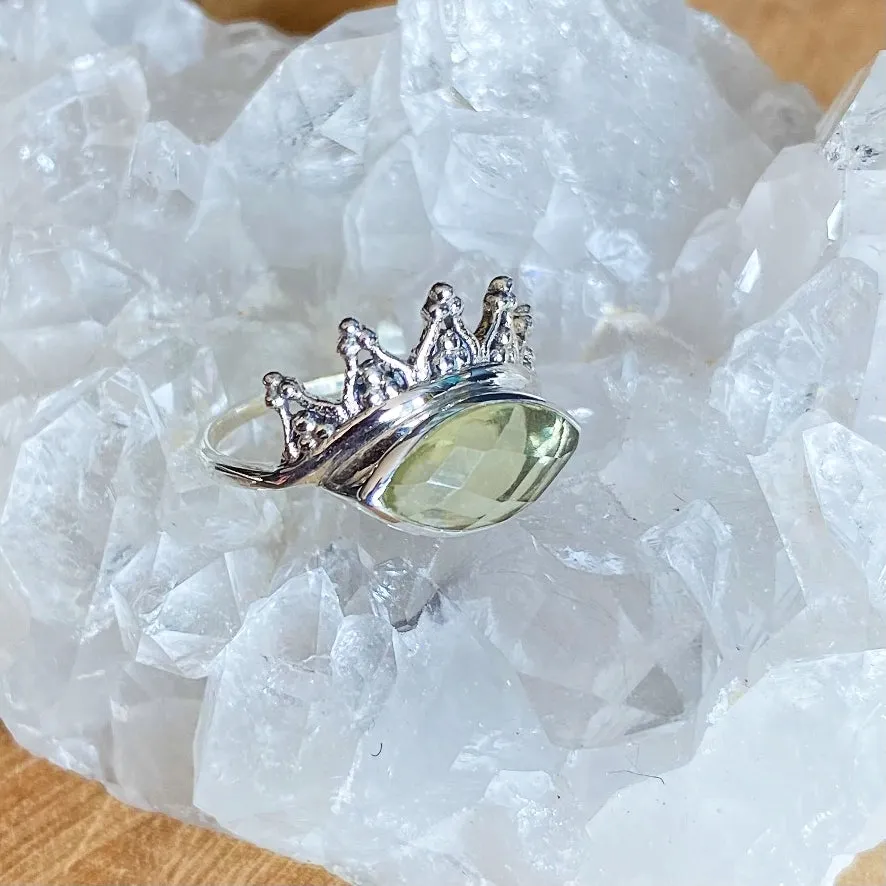 Lemon Quartz Rose Cut Ring - Chloe
