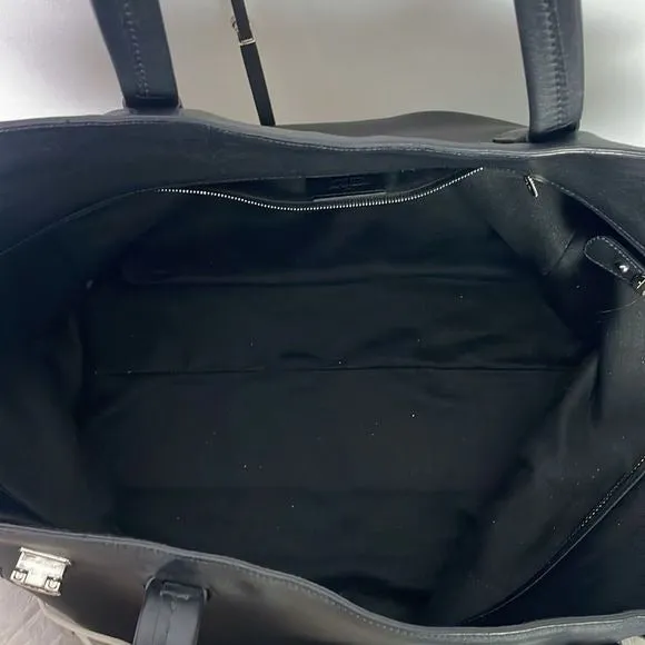 SALVATOREFERRAGAMOLARGE BLACK LEATHER AND GREY SNAKE BAG
