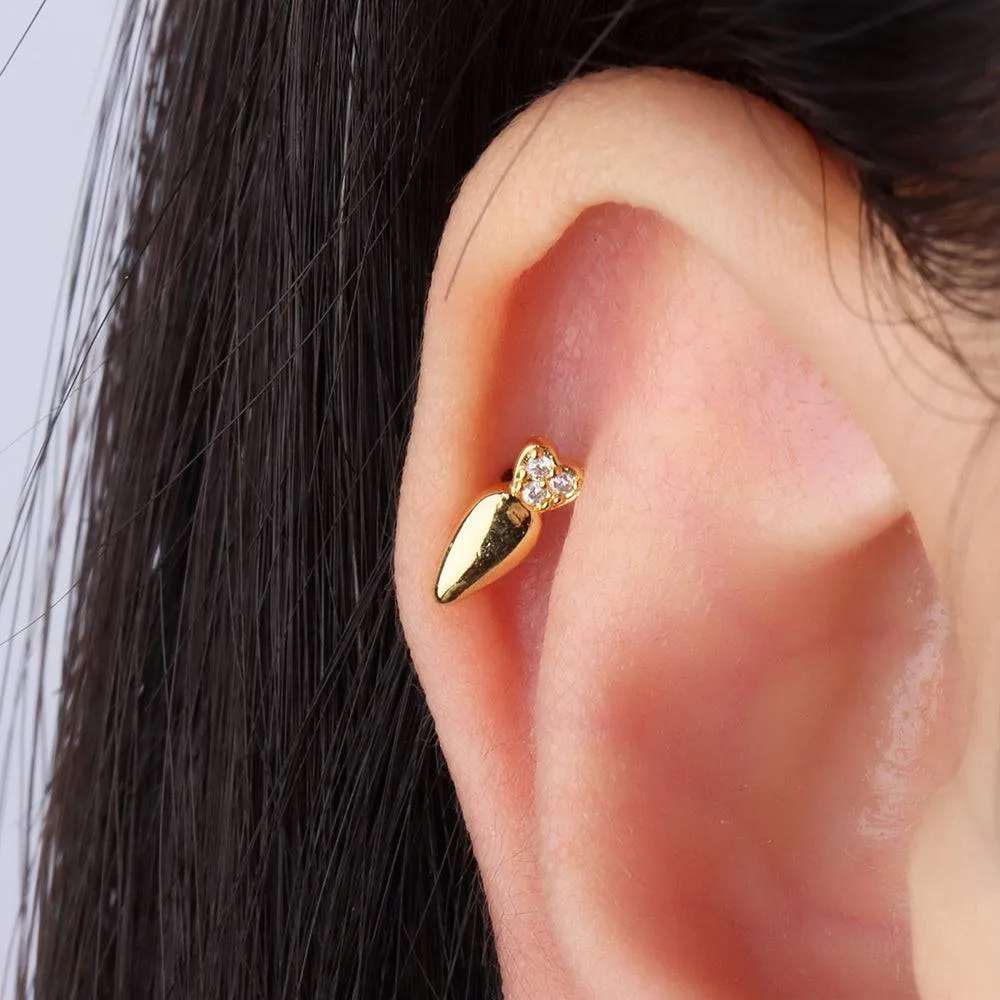 Titanium Cute radish stud
