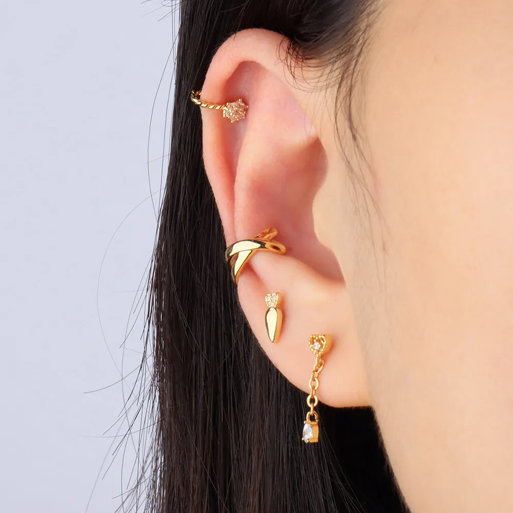 Titanium Cute radish stud